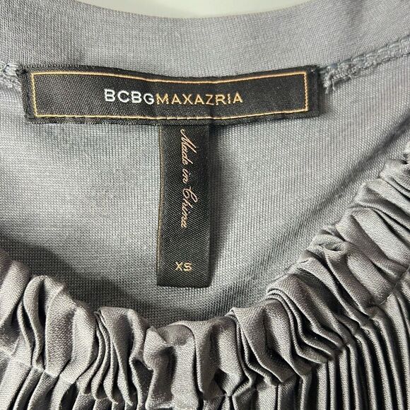 BCBG Maxazria pleated Gray Midi dress XS (026) - Picture 10 of 11